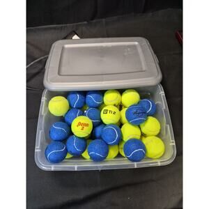35 + MIXED Tennis Balls WILSON PENN GREEN AND blue Re Use Or Give To Dog Toys